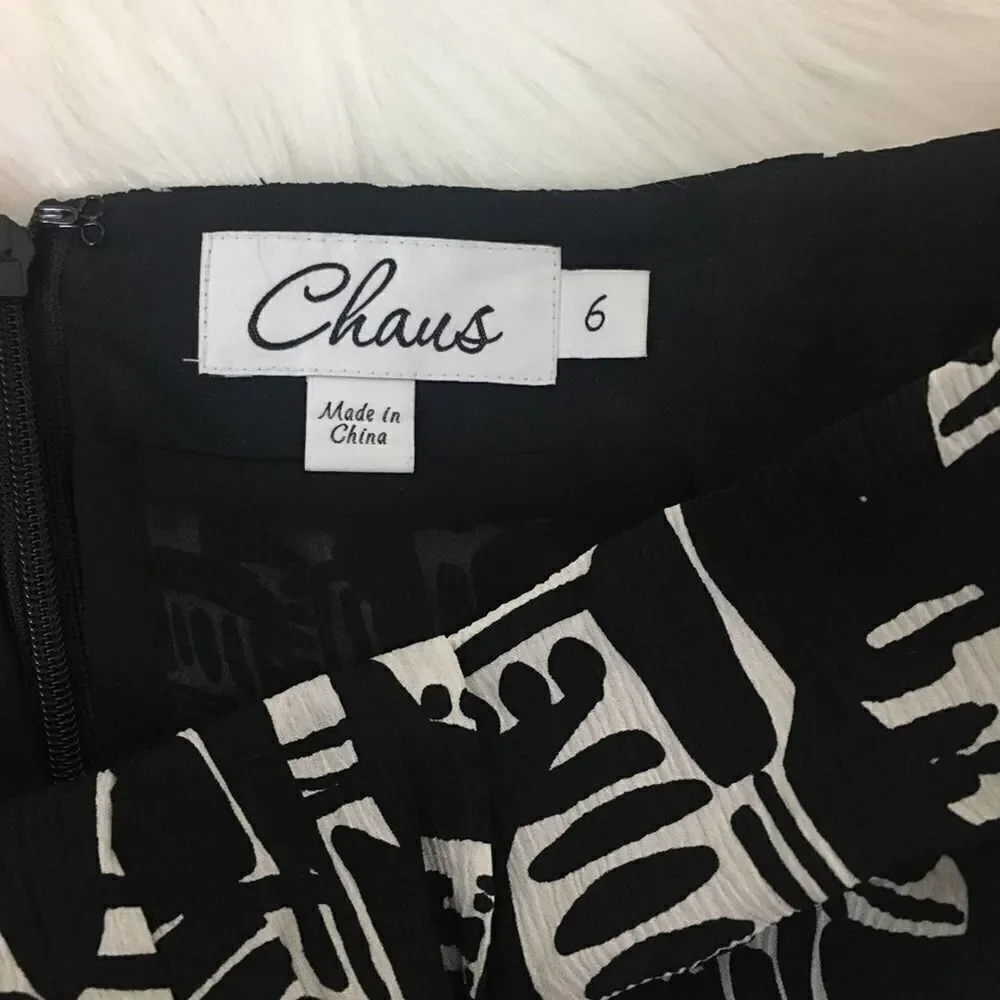 Chaus Wrap Style Black & White Skirt